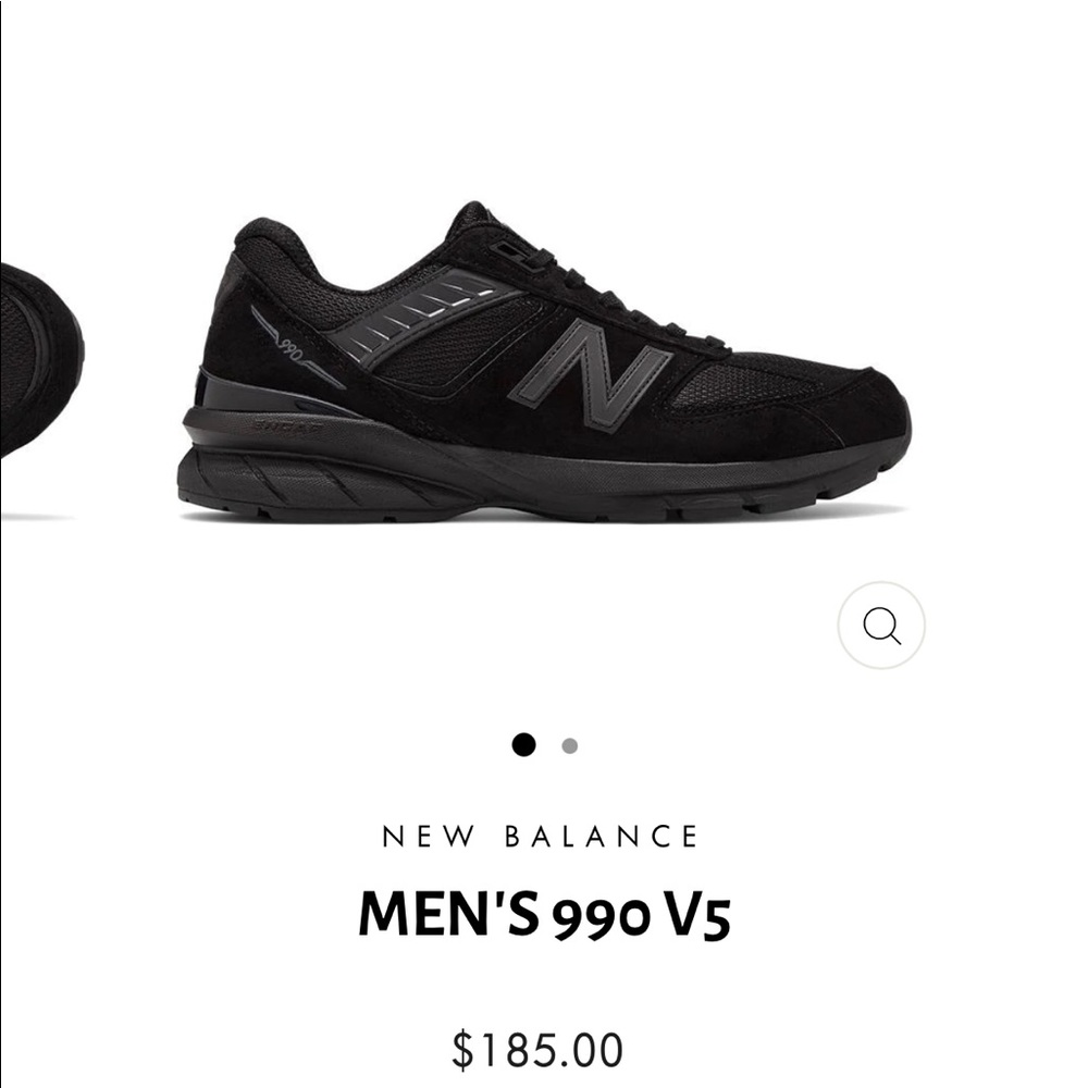 New Balance Mens 990v5 black/black NWT- size 10